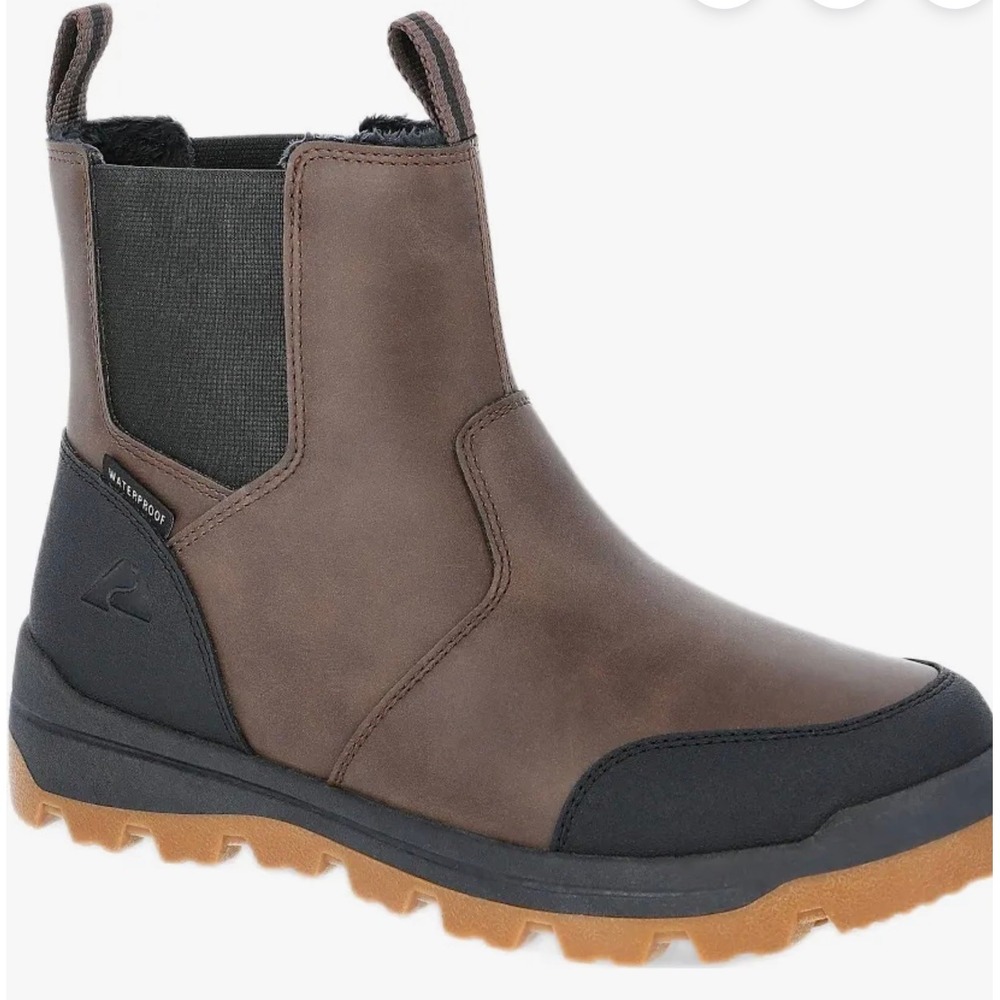 Ozark Trail Mens Waterproof Insulated Chelsea Boots Brown Black Gum Sole NEW